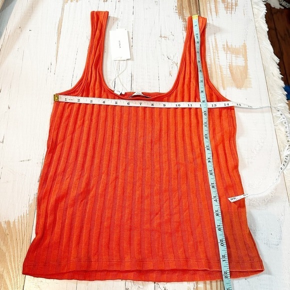 Vince Wide Rib Square Neck Tank Top Size Large Burnt Orchid - Picture 9 of 10
